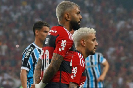 Photo for Rio de Janeiro (RJ), Brazil 08/16/2023 - Gabriel do Flamengo in a match between Flamengo and Gremio valid for the semifinal of the 2023 Copa do Brasil, held at the Mario Filho stadium (Maracana) - Royalty Free Image