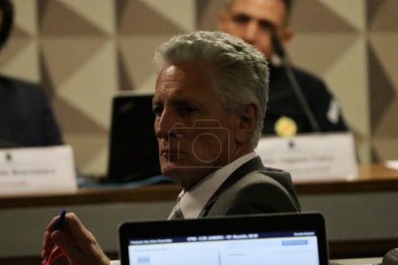 Photo for Brasilia (DF), Brazil 08/29/2023 - Mixed Parliamentary Commission of Inquiry into the Acts of January 8, 2023, 15th Meeting, Hearing by Fabio Augusto Vieira, Colonel and former Commander of the Military Police of the DF PM/DF - Royalty Free Image