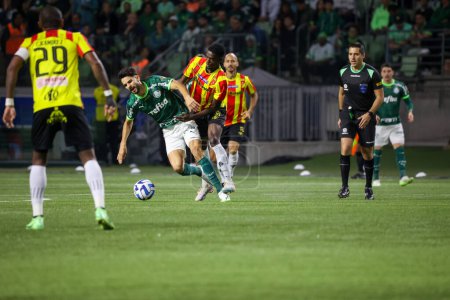 Photo for Sao Paulo (SP), Brazil 08/30/2023 - Match between Palmeiras x Deportivo Pereira (COL), valid for the second leg of the quarterfinals of the Copa Conmebol Libertadores 2023, held at Allianz Parque - Royalty Free Image