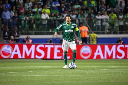 Photo for Sao Paulo (SP), Brazil 08/30/2023 - Gustavo Gomez in a match between Palmeiras x Deportivo Pereira (COL), valid for the second leg of the quarterfinals of the Copa Conmebol Libertadores 2023, held at Allianz Parque - Royalty Free Image