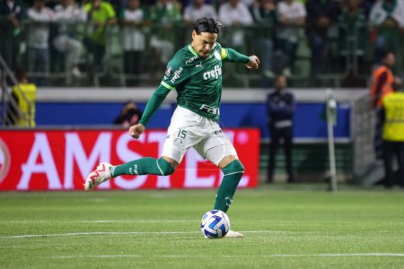 Photo for Sao Paulo (SP), Brazil 08/30/2023 - Gustavo Gomez in a match between Palmeiras x Deportivo Pereira (COL), valid for the second leg of the quarterfinals of the Copa Conmebol Libertadores 2023 - Royalty Free Image