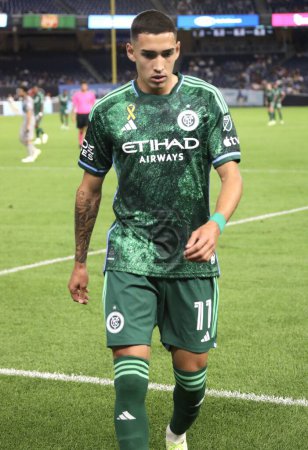Photo for 2023 MLS Regular Season: NYCFC vs CF Montreal. August 30, 2023. New York, USA: Julian Fernandez (NYCFC) during soccer match between NYCFC and CF Montreal, valid for Major League Soccer (MLS), at Yankee Stadium in Bronx, New York, on Wednesday - Royalty Free Image