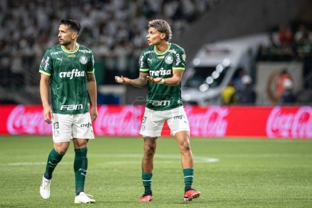 Photo for Sao Paulo (SP), Brazil 08/30/2023 - Richard Rios in a match between Palmeiras x Deportivo Pereira (COL), valid for the second leg of the quarterfinals of the Copa Conmebol Libertadores 2023, held at Allianz Parque - Royalty Free Image