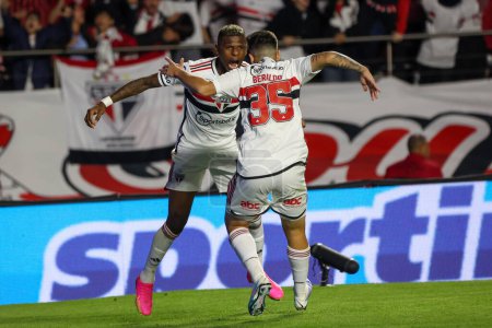 Photo for SAO PAULO (SP), 08/31/2023 - Arboleda do Sao Paulo scores and celebrates the goal and takes the game to Penalts, in a match between Sao Paulo (BRA ) against LDU Quito (ECU) - Royalty Free Image