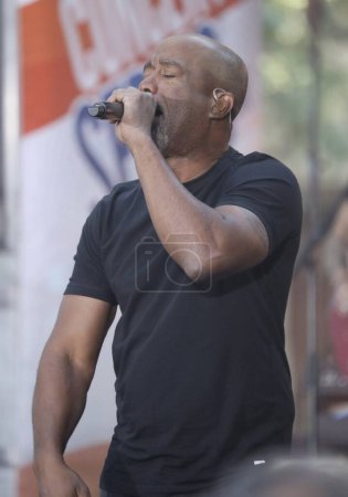 Photo for Darius Rucker LIVE on the TODAY Show. September 1, 2023, New York, USA: Darius Rucker performs LIVE on the TODAY show at Rockefeller plaza in New York with the presence of fans who crowded the plaza. Darius Carlos Rucker is an American singer - Royalty Free Image