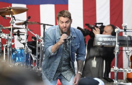 Photo for Brett Young Performs At Fox And Friends All American Summer Concert Series. September 01, 2023, New York , USA: Brett Young Performs At Fox and Friends All American Summer Concert Series. Brett Charles Young is an American country pop singer - Royalty Free Image
