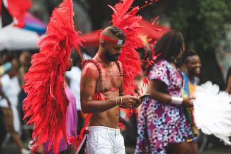 Photo for The West Indian Day Parade. September 04, 2023, New York, USA: The West Indian American Carnival or NY Carnival is an annual celebration of West Indian culture, held on around the first Monday of September in Crown Heights, Brooklyn, New York - Royalty Free Image