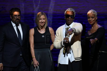 Téléchargez les photos : NYFW : ASAP Rocky At HFR 16e défilé de mode annuel & Style Awards. 05 septembre 2023, Harlem, New York, États-Unis : rappeur et auteur-compositeur-interprète américain, et mari de la chanteuse Rihanna, Rakim Athelaston Mayers - en image libre de droit