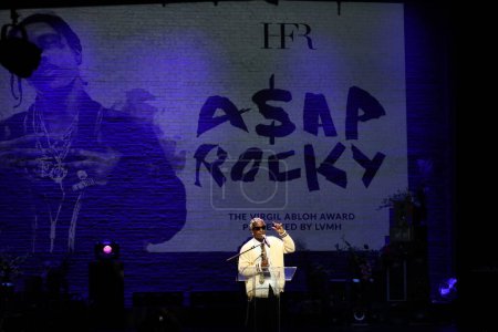 Foto de NYFW: ASAP Rocky At HFR 16th Annual Fashion Show & Style Awards (en inglés). 05 de septiembre 2023, Harlem, Nueva York, Estados Unidos: rapero y cantautor estadounidense, y esposo de la cantante Rihanna, Rakim Athelaston Mayers - Imagen libre de derechos