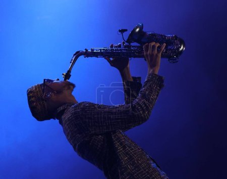 Photo for Sao Paulo (SP), Brazil 09/07/2023 - Show by singer Masego, on the The One stage at The Town Festival, this Saturday (7), at the Interlagos racetrack in Sao Paulo. - Royalty Free Image