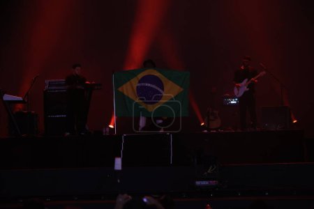 Téléchargez les photos : Sao Paulo (SP), Brésil 09 / 07 / 2023 - Spectacle du chanteur Ne-Yo sur The One au Town Festival, ce samedi (7), sur le circuit Interlagos à Sao Paulo. - en image libre de droit