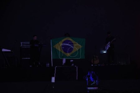 Foto de Sao Paulo (SP), Brasil 09 / 07 / 2023 - Espectáculo del cantante Ne-Yo en The One stage at The Town Festival, este sábado (7), en la pista de carreras de Interlagos en Sao Paulo. - Imagen libre de derechos