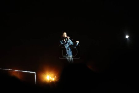 Téléchargez les photos : Sao Paulo (SP), Brésil 09 / 07 / 2023 - Spectacle du groupe Maroon 5, sur la scène Skyline au Town Festival, ce samedi (7), sur le circuit Interlagos à Sao Paulo. - en image libre de droit
