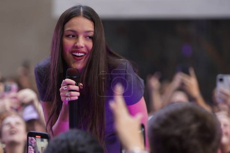 Photo for Olivia Rodrigo's Live Performance on the Today Show. September 8, 2023, New York, USA: Olivia Rodrigo, the rising superstar known for her emotional and chart-topping hits, graced the stage of the Today Show today. - Royalty Free Image