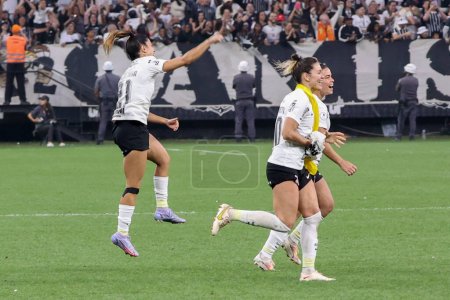 Téléchargez les photos : Sao Paulo (SP), Brésil 10 / 09 / 2023 Corinthiens et Championne dans un match entre Corinthiens et Ferroviaria, valable pour la finale du Championnat Brésilien de Football Féminin 2023 - en image libre de droit
