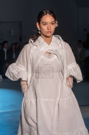 Photo for Adeam - Runway - New York Fashion Week - September 2023. September 10, 2023, New York, New York, USA: A model walks the runway at the Adeam fashion show during New York Fashion Week September 2023 at 548 West 22nd Street on September 10, 2023 - Royalty Free Image