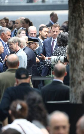 Téléchargez les photos : Cérémonie commémorative du 11 septembre 22e anniversaire à New York. 11 septembre 2023, New York, États-Unis : Cérémonie commémorative du 22e anniversaire du 11 septembre à New York en présence du vice-président américain Kamala Harris - en image libre de droit