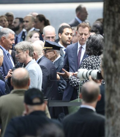 Foto de 9 / 11 Ceremonia Conmemorativa 22 Aniversario en Nueva York. 11 de septiembre de 2023, Nueva York, Estados Unidos: El 22º Aniversario de la ceremonia de conmemoración del 11 de septiembre que tiene lugar en Nueva York con la presencia del vicepresidente de Estados Unidos, Kamala Harris - Imagen libre de derechos