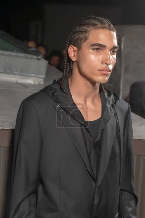 Photo for September 11, 2023, New York, USA: A model poses during the Shao fashion show during New York Fashion Week. Shao, Runway. - Royalty Free Image