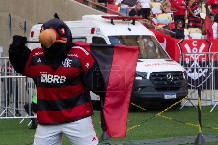 Photo for Rio de Janeiro (RJ), Brazil 09/17/2023 - Match between Flamengo and Sao Paulo valid for the final of the Copa do Brasil 2023, held at the Mario Filho stadium (Maracana), in the zone north of Rio de Janeiro, this Sunday - Royalty Free Image