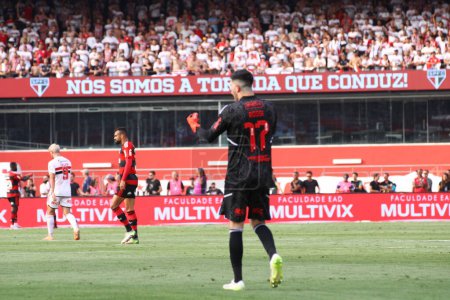 Photo for SAO PAULO (SP) Brazil 09/24/2023- The celebration and goal of B. Henrique do Flamengo, in the final game of the Copa do Brasil 2023 Sao Paulo against Flamengo held at the Stadium do Morumbi - Royalty Free Image
