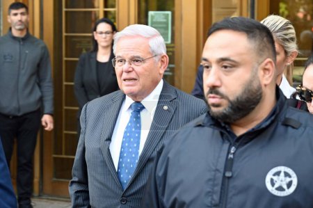 Photo for US Senator Robert Menendez of the State of New Jersey, has been charged with bribery offenses. September 27th 2023, New York, USA: US Senator Robert Menendez of the State of New Jersey - Royalty Free Image
