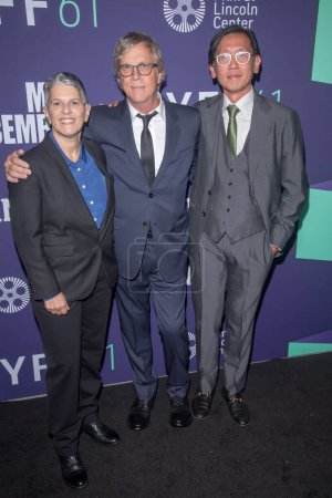 Photo for 61st New York Film Festival - NYC, USA - 29 Sept 2023 (L-R) Executive Director of the Film Society of Lincoln Center Lesli Klainberg, Todd Haynes and Director of programming at the Film Society of Lincoln Center Dennis Lim attend the red carpet. - Royalty Free Image