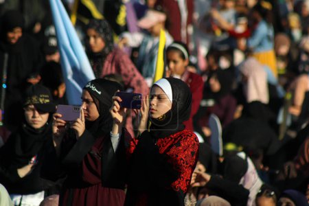 Foto de Marcha de simpatizantes del movimiento de la Yihad Islámica Palestina. 6 de octubre de 2023. Gaza, Palestina: Partidarios del movimiento de la Yihad Islámica Palestina participan en una marcha con motivo del 36º aniversario de la fundación del movimiento - Imagen libre de derechos