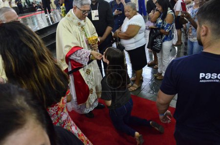 Photo for Natal (RN), 10/07/2023  Inauguration of Dom Joao Santos Cardoso, as the new archbishop of Natal RN, this Saturday morning (07), at the Metropolitan Cathedral of Natal. More than 5 thousand faithful fill the Natal cathedral - Royalty Free Image