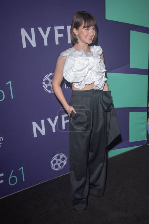 Photo for 61st New York Film Festival - Priscilla. October 06, 2023, New York, New York, USA: Cailee Spaeny attends the red carpet for Priscilla during the 61st New York Film Festival at Alice Tully Hall, Lincoln Center - Royalty Free Image