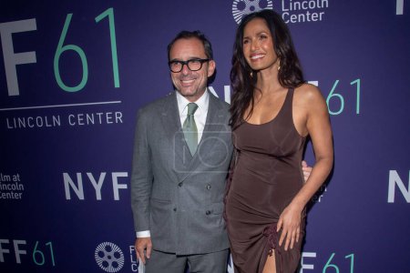 Photo for 61st New York Film Festival - Priscilla. October 06, 2023, New York, New York, USA: Padma Lakshmi (R) attends the red carpet for Priscilla during the 61st New York Film Festival at Alice Tully Hall, Lincoln Center - Royalty Free Image