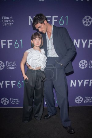 Photo for 61st New York Film Festival - Priscilla. October 06, 2023, New York, New York, USA: Cailee Spaeny and Jacob Elordi attend the red carpet for Priscilla during the 61st New York Film Festival at Alice Tully Hall - Royalty Free Image