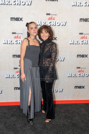 Photo for AKA MR. CHOW Film Premiere. October 12, 2023, New York, New York, USA: Arielle Friedman and  Adriana Berenson attend the aka MR. CHOW Film Premiere at The Museum of Modern Art on October 12, 2023 in New York City. - Royalty Free Image