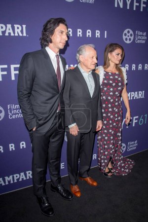 Photo for 61st New York Film Festival - Ferrari. October 13, 2023, New York, New York, USA: (L-R) Adam Driver, Michael Mann and Penelope Cruz attend the red carpet for Ferrari during 61st New York Film Festival at Alice Tully Hall - Royalty Free Image