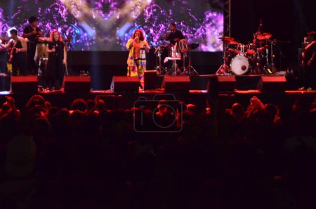 Foto de NATAL (RN), Brasil 14 / 10 / 2022 - La cantante de Bahía y también ministra de Cultura de Brasil, Margareth Menezes, participó en el 25º aniversario del festival MADA (Música Alimento da Alma) en Natal RN. - Imagen libre de derechos