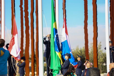 Téléchargez les photos : Santiago (Chili), 17 / 10 / 2023 Le Comité organisateur des Jeux panaméricains tiendra la cérémonie de bienvenue pour les délégations des pays qui ont participé aux Jeux, ce mardi - en image libre de droit