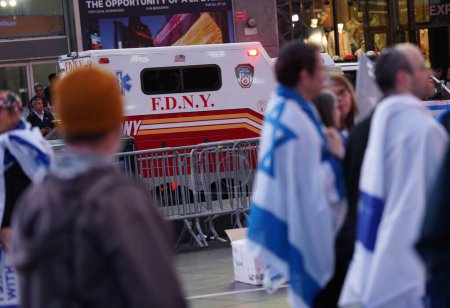 Photo for Israeli American Council Rally in Times Square. October 19, 2023, Times Square, New York, USA: The Israeli American Council Rally held in Times Square, Manhattan, This gathering was held to express their grievances to all." Bring Them Home Now" - Royalty Free Image