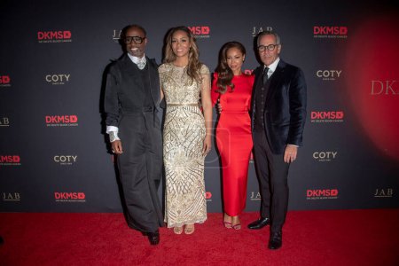 Photo for DKMS Gala 2023. October 19, 2023, New York, New York, USA: (L-R) Billy Porter, Danielle Price Sanders, Angelina Lipman and Monte Lipman attend the DKMS Gala 2023 at The Cipriani Wall Street on October 19, 2023 in New York City. - Royalty Free Image