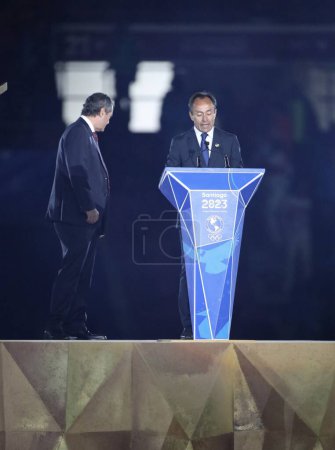 Foto de Ceremonia de apertura de los Juegos Panamericanos de 2023 en Santiago. 20 de octubre de 2023, Santiago, Chile: Ceremonia inaugural de los Juegos Panamericanos de 2023 que se celebrarán en Santiago del 20 de octubre al 5 de noviembre - Imagen libre de derechos