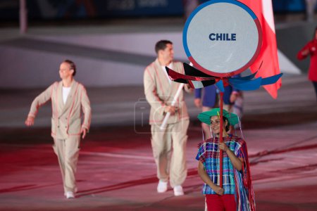 Photo for Santiago (CHL), 10/20/2023 - CEREMONY/OPENING/GAMES/PAN AMERICAN/CHILE - Opening Ceremony of the 2023 Pan American Games will take place in Santiago from October 20 to November 5 with an aerial display of fighter jets, musical performances, parades. - Royalty Free Image