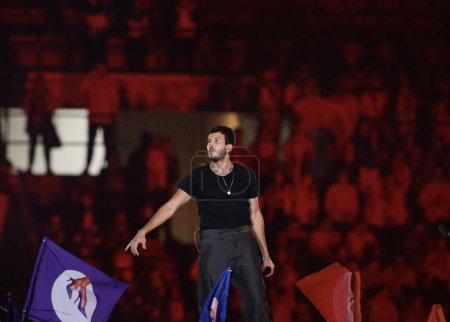 Photo for Sebastian Yatra Performs in Opening Ceremony of 2023 Pan American Games in Santiago. October 20, 2023, Santiago, Chile: Sebastian Yatra and other musical bands perform during the Opening Ceremony of 2023 Pan American Game - Royalty Free Image