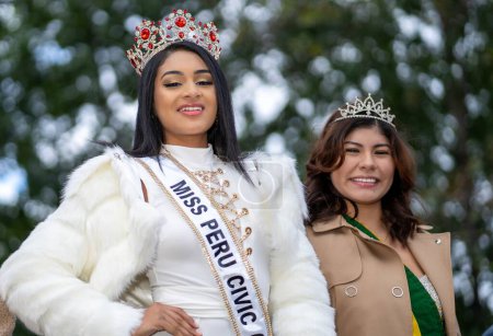 Photo for October 22, 2023, Queens , New York , USA: The Queens Bolivian Parade NYC 2023. The Queens Bolivian Parade NYC 2023 is a vibrant community event that showcases Bolivian culture and honors the achievements of Bolivian Americans. - Royalty Free Image