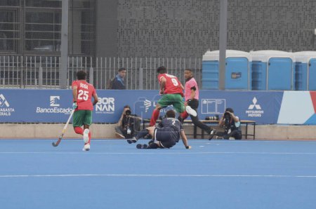 Photo for SANTIAGO, CHILE - October 25, 2023: Match 1 of field hockey preliminary group A of the 2023 Pan American Games, between Argentina and Mexico, ended 10-1 in favor of Argentina - Royalty Free Image