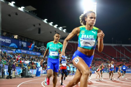 Photo for Santiago (Chile), 10/30/2023 -  The 4 x 400m Mixed Relay, at the Coliseo del Estadio Nacional Julio Martinez in Santiago, Chile where the Pan American Games take place - Royalty Free Image