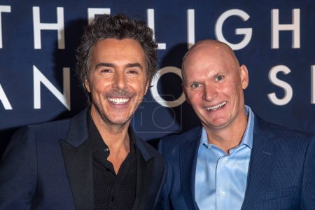 Photo for October 30, 2023 - New York, USA: Netflix's "All The Light We Cannot See" New York Screening. Director Shawn Levy and author Anthony Doerr attend Netflix's "All The Light We Cannot See" New York Screening at Paris Theater - Royalty Free Image