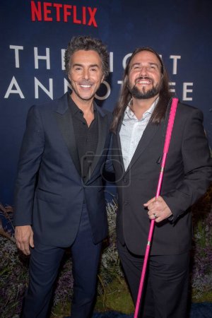 Photo for October 30, 2023 - New York, USA: Netflix's "All The Light We Cannot See" New York Screening. Shawn Levy and Joe Strechay attend Netflix's "All The Light We Cannot See" New York Screening at Paris Theater - Royalty Free Image