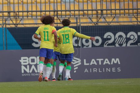 Photo for Vina del Mar (Chile), 01/11/2023 - Match between Brazil against Mexico valid for the Semi-final, of the Pan American Games, at the Sausalito Stadium in Vina del Mar, this Wednesday - fair November 1, 2023. Brazil won 1-0 - Royalty Free Image