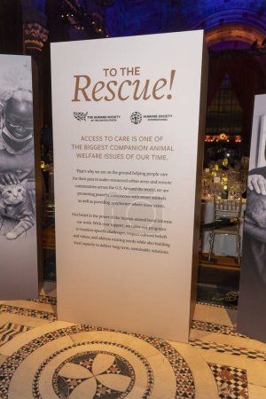 Photo for November 3rd, 2023 - New York, USA: Sign seen at The Humane Society's To The Rescue! Gala at Cipriani 42nd Street on November 03, 2023 in New York City. - Royalty Free Image