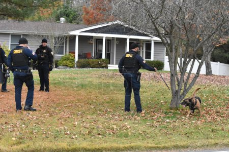 Photo for November 9, 2023 - Helmetta, New Jersey, USA: FBI swat teams and the Joint Terrorism Task Force on day 2, searched the property owned by Gregory Yetman, Suspect Wanted With The January 6th Attack On The US Capitol - Royalty Free Image