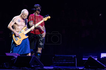 Photo for Sao Paulo (SP), Brazil 11/10/2023 - Show by the Californian band Red Hot Chili Peppers as part of the "Unlimited Love" tour, at Morumbi Stadium, in Sao Paulo, at night this Friday, November 10, 2023. - Royalty Free Image